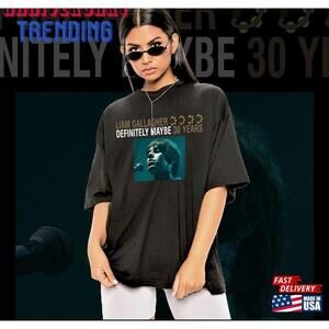 Liam Gallagher Tshirt Definitely Maybe Tour T Shirt 100 Cotton Black
